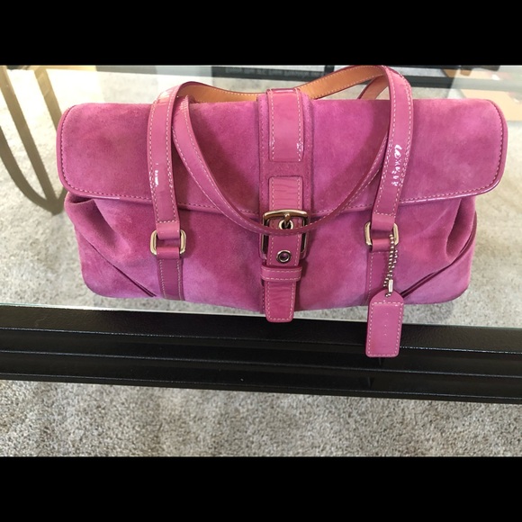 Coach Suede Satchel Purse - Picture 1 of 8